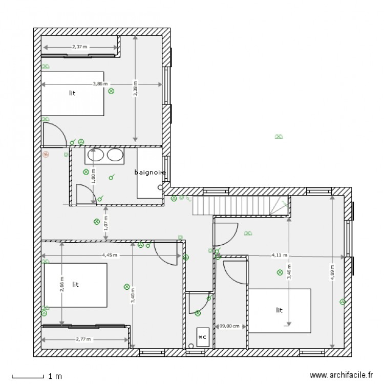 1 etage rect pascal  01. Plan de 0 pièce et 0 m2