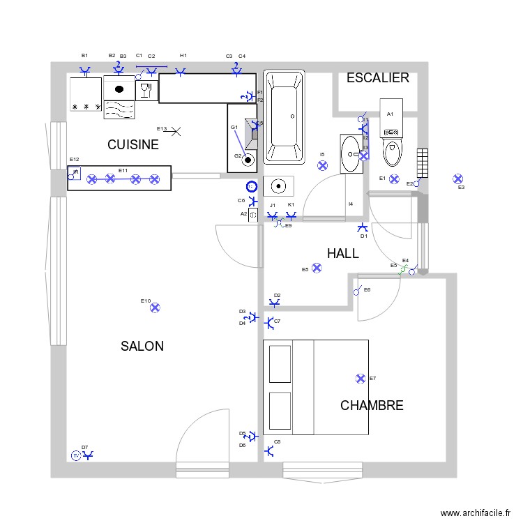 Schéma de position Appartement francoise . Plan de 0 pièce et 0 m2