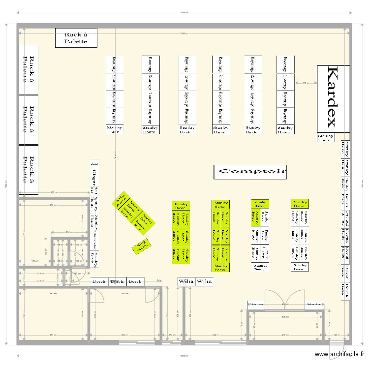 Rivery après. Plan de 8 pièces et 314 m2