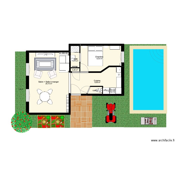 Archi 1. Plan de 6 pièces et 41 m2