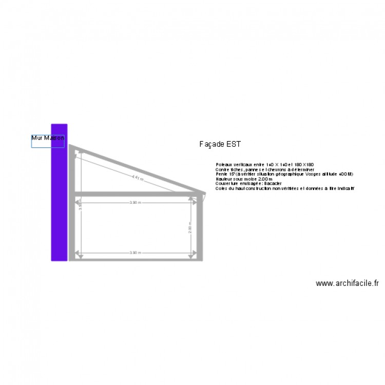 Plan ABRI Face Est . Plan de 0 pièce et 0 m2