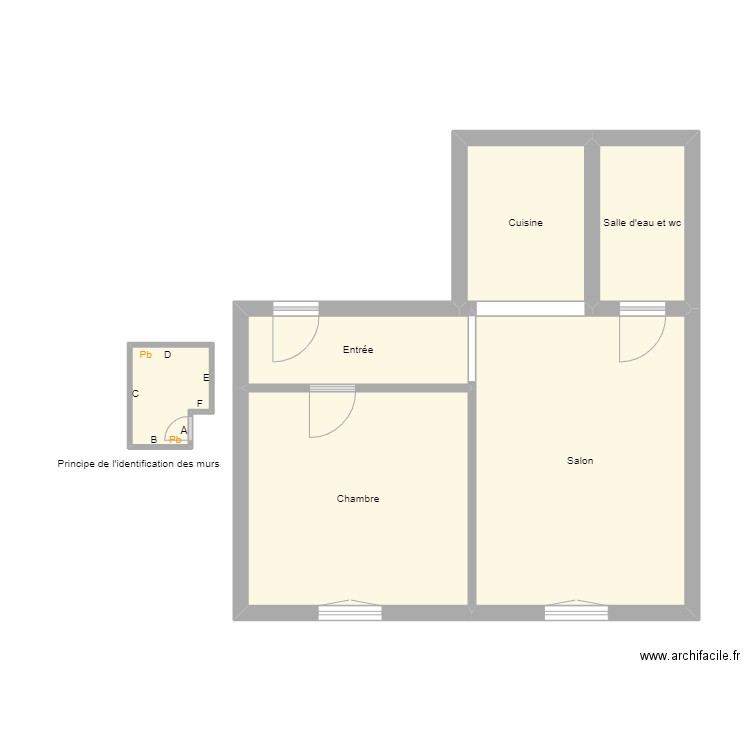 Croquis N2. Plan de 6 pièces et 49 m2