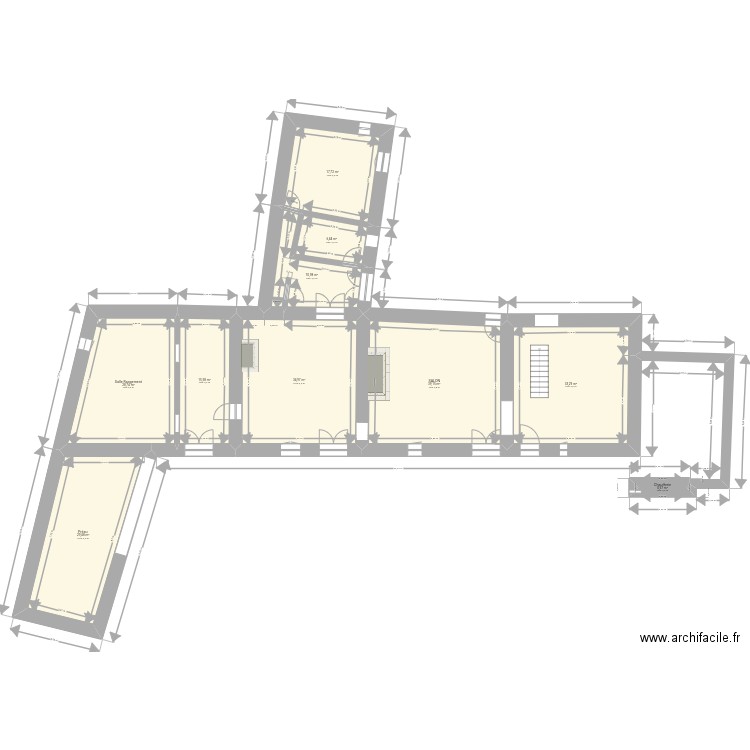 Niv Rdc. Plan de 10 pièces et 217 m2