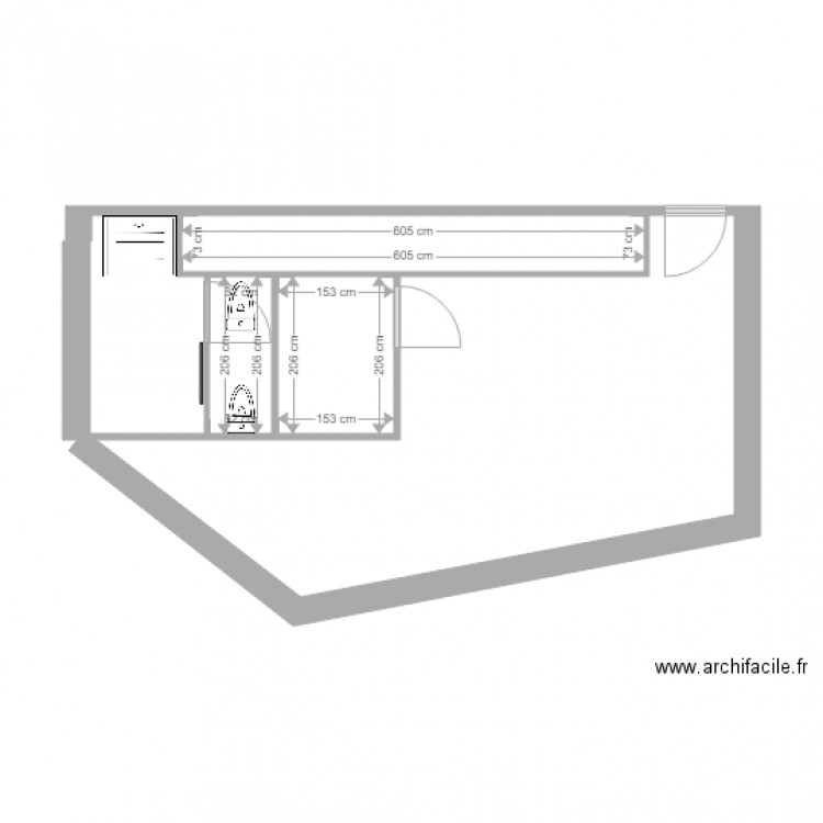 ma chambre. Plan de 3 pièces et 9 m2