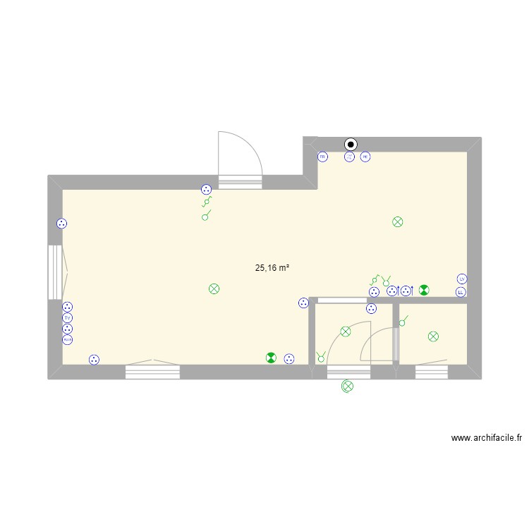 sejour cuisine. Plan de 0 pièce et 0 m2