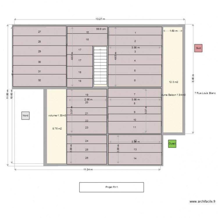 mesure de total bac acier pour la plancher dalle beton. Plan de 0 pièce et 0 m2