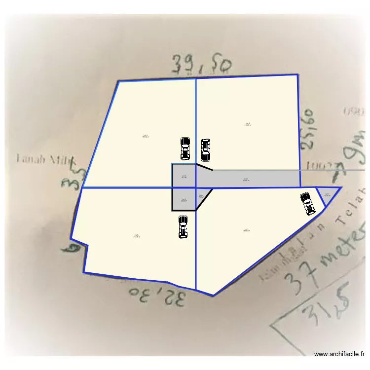 Plan division répartition chemin accès. Plan de Plan division répartition chemin accès. Plan de