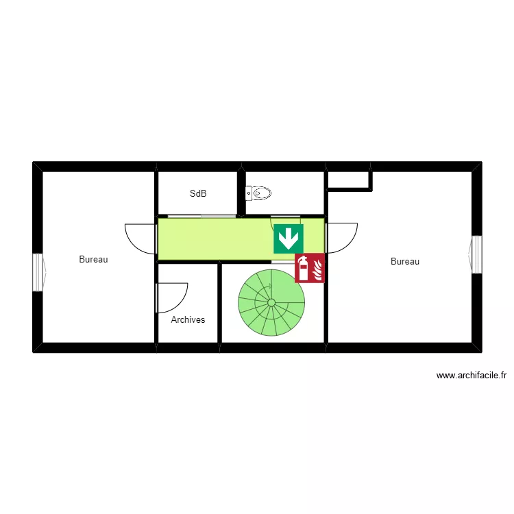 Liv&eacute;o 2&egrave;me &eacute;tage. Plan de 