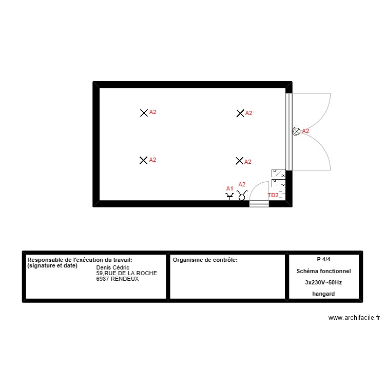 CEDRIC GARAGE. Plan de 4 pièces et 62 m2