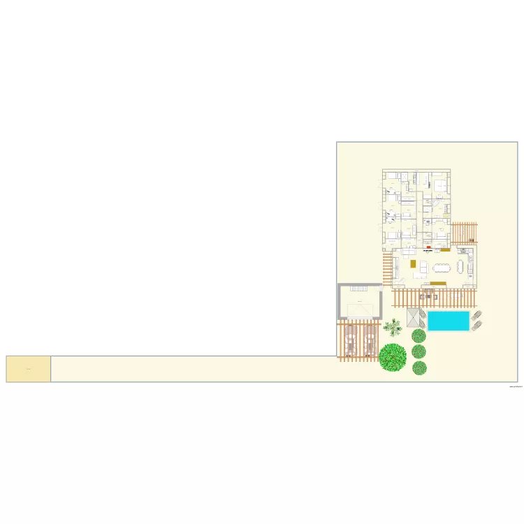 Maison avec cloison 2m35 cuisine &agrave; droite plus 1m large salon. Plan de 