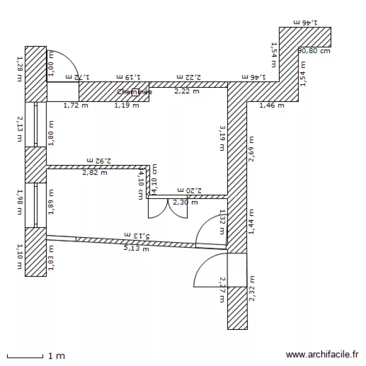 RDC Nouveau Projet Chaufferie sans objets. Plan de 