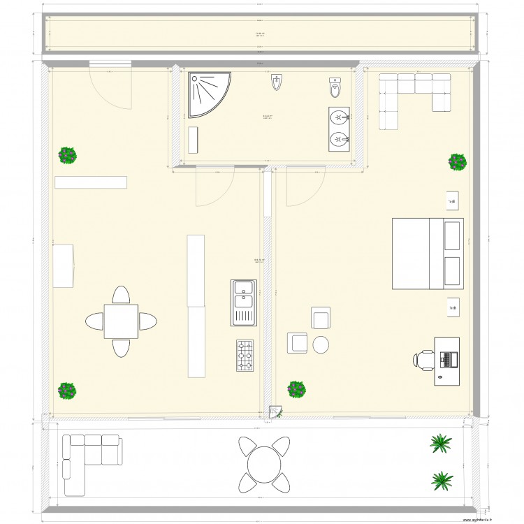 Appartement F2. Plan de 0 pièce et 0 m2