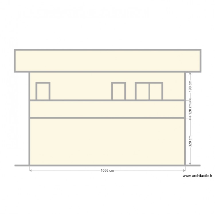 mwamba facade sud. Plan de 0 pièce et 0 m2