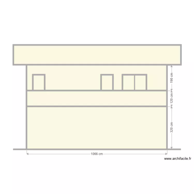 mwamba facade sud. Plan de 