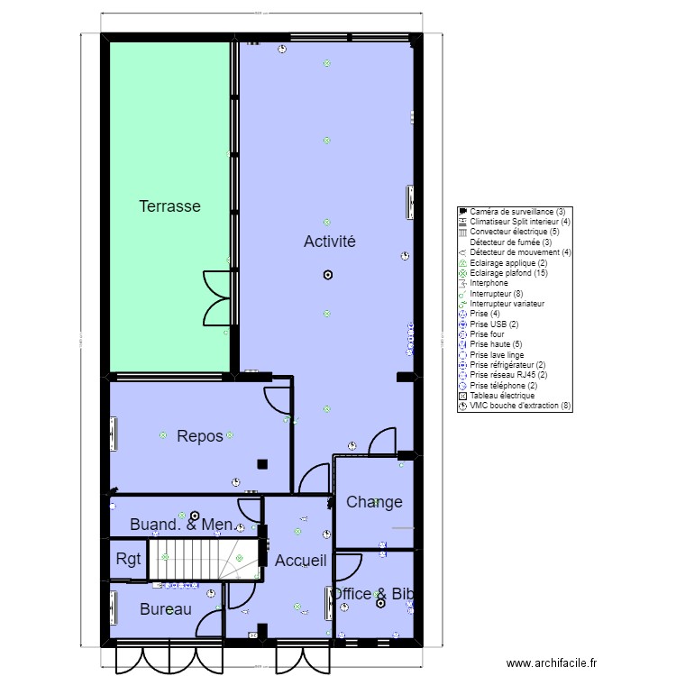 B92A28T elec. Plan de 17 pièces et 281 m2