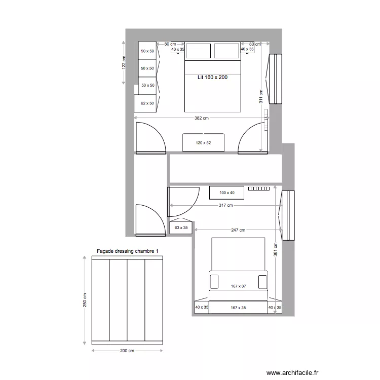 chambres 1 et 2 v2a. Plan de 