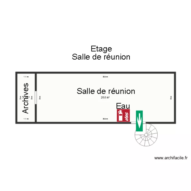 Etage Salle de r&eacute;union VW TOUQUES. Plan de 