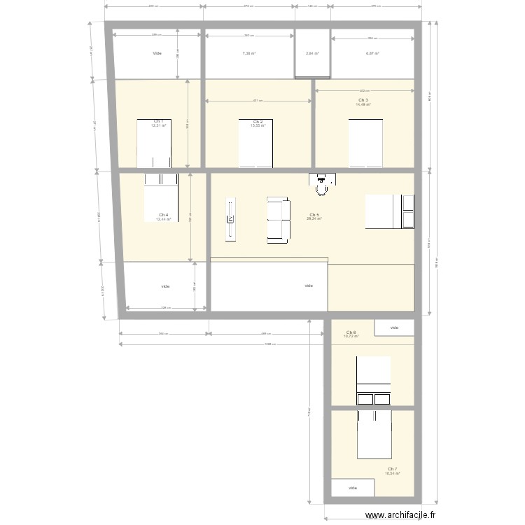 Projet locatif Cusset V2. Plan de 0 pièce et 0 m2