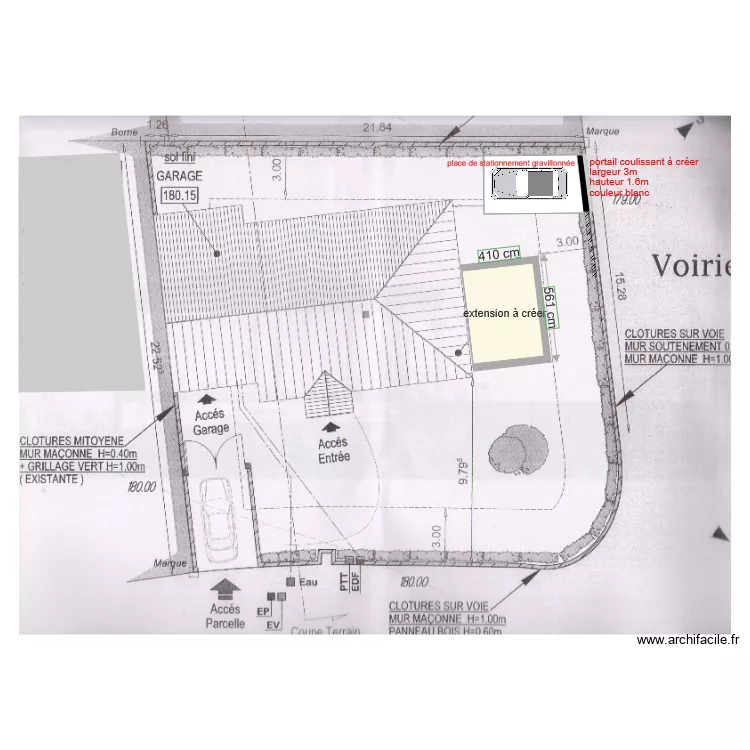 extension plan de masse. Plan de 