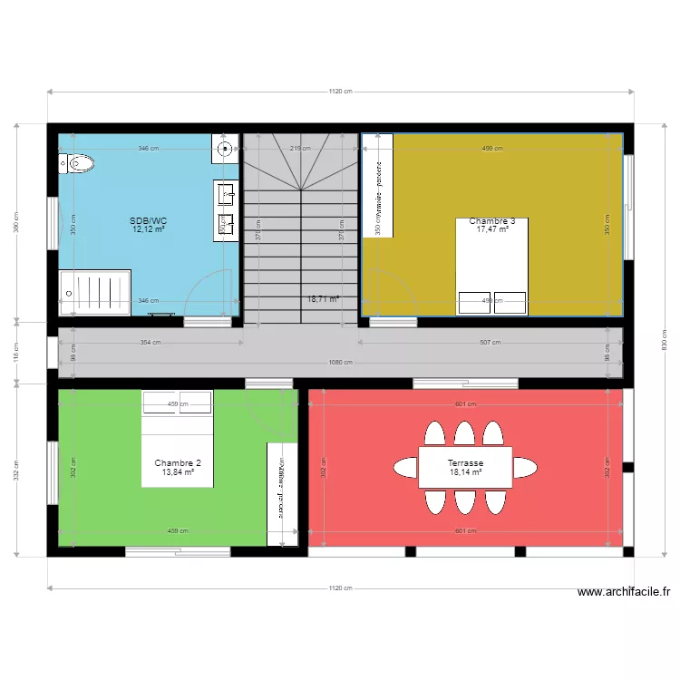 Maison Etage. Plan de 