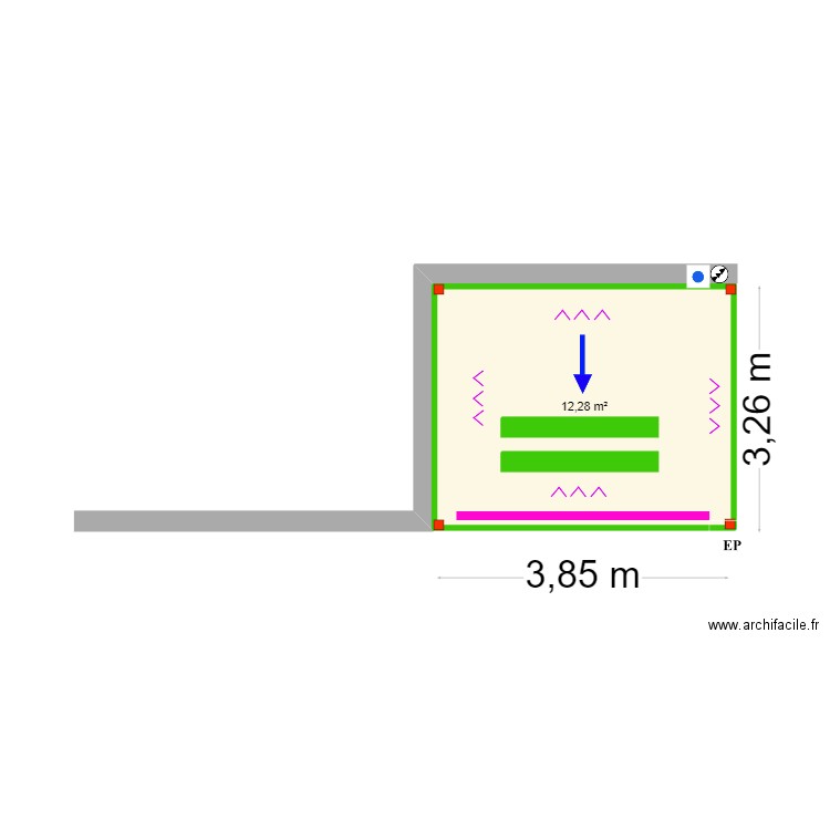 Debz Cotgrave- São Bras de Alportel. Plan de 1 pièce et 12 m2