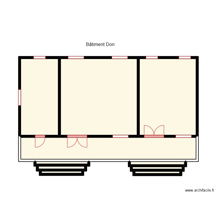 vue en plan Bâtiment don de KONOUHOUE. Plan de 10 pièces et 45 m2