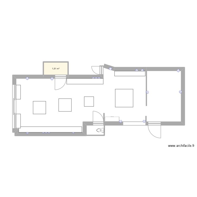 AUCOINDUNEBOUGIE. Plan de 1 pièce et 2 m2
