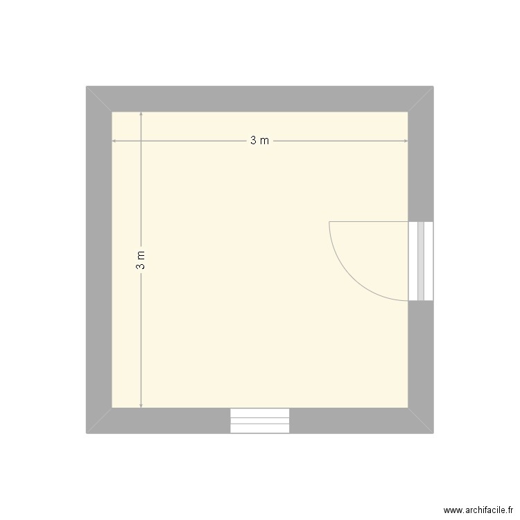 Mise en valeur 1 pièce. Plan de 1 pièce et 9 m2