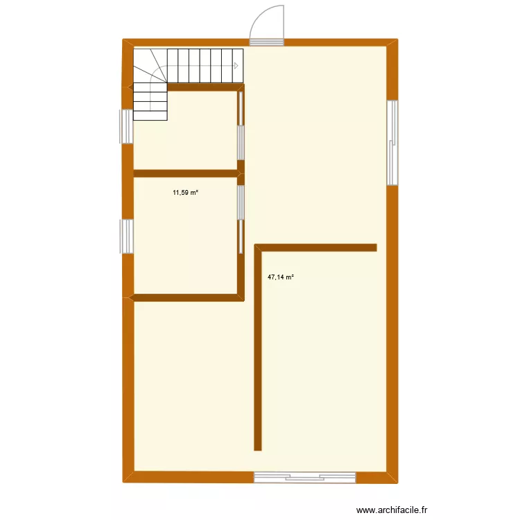 MAISON 28 11 25. Plan de 2  et 59 m²