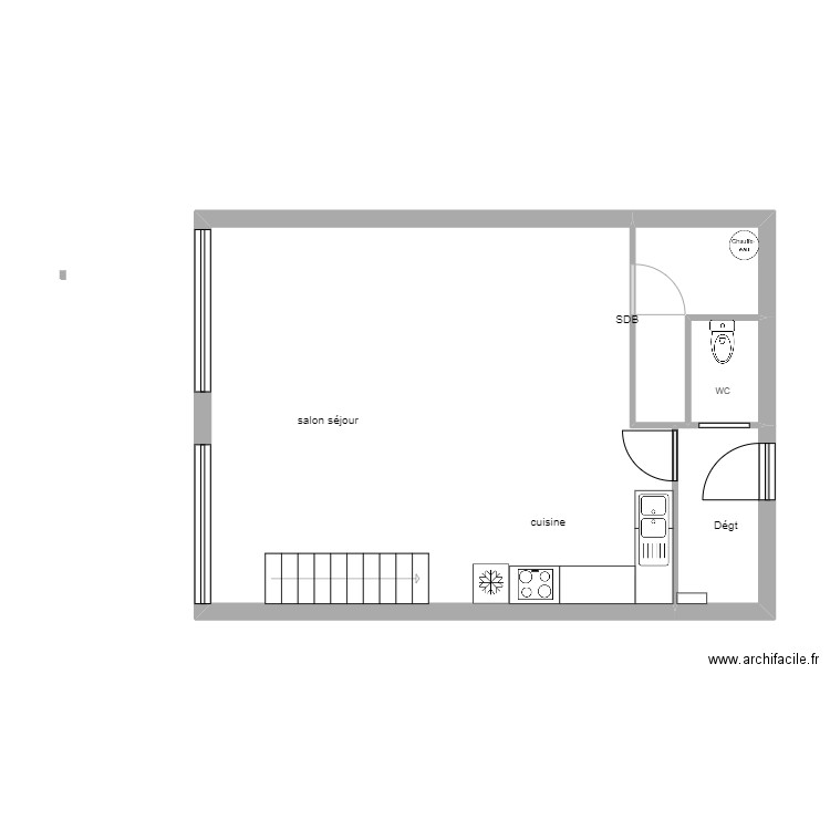 T4 2 CALAIS rdc VARIANTE. Plan de 4 pièces et 52 m2