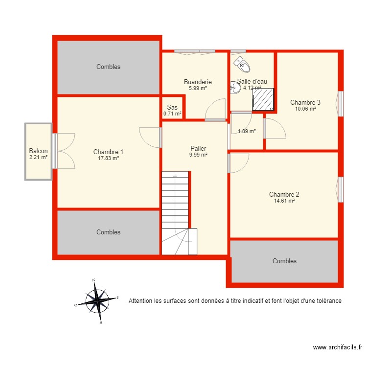 BI 3460 étage non côté. Plan de 0 pièce et 0 m2