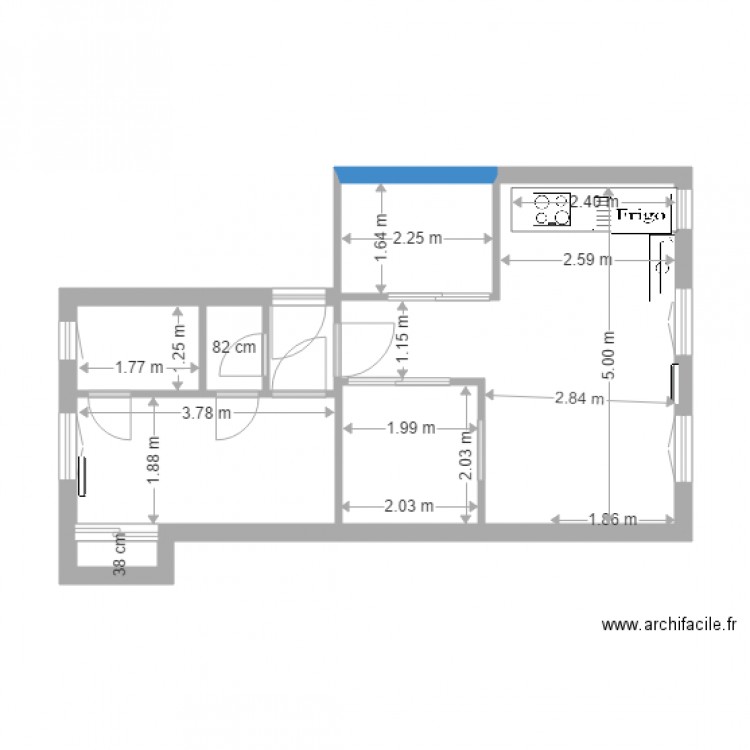 nouveau projet plan caire v3 vide. Plan de 7 pièces et 37 m2