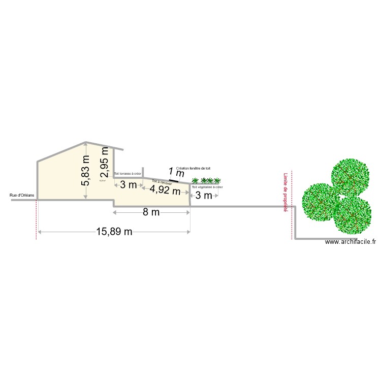 coupe2. Plan de 0 pièce et 0 m2