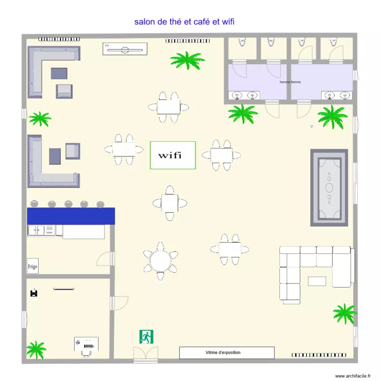 Implantation magasin. Plan de 