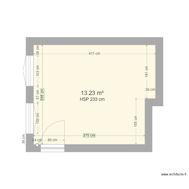 Chambre 1er arrière. Plan de 0 pièce et 0 m2