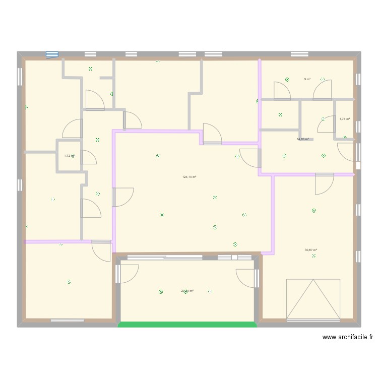 Bessas - plan électricité. Plan de 7 pièces et 279 m2