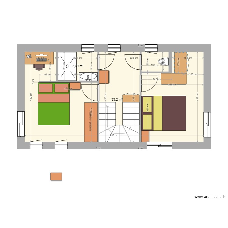 Vaux étage2. Plan de 0 pièce et 0 m2