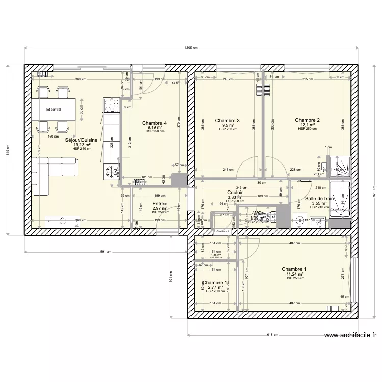 30 Cours de Bilbao - Projet modifiable. Plan de 