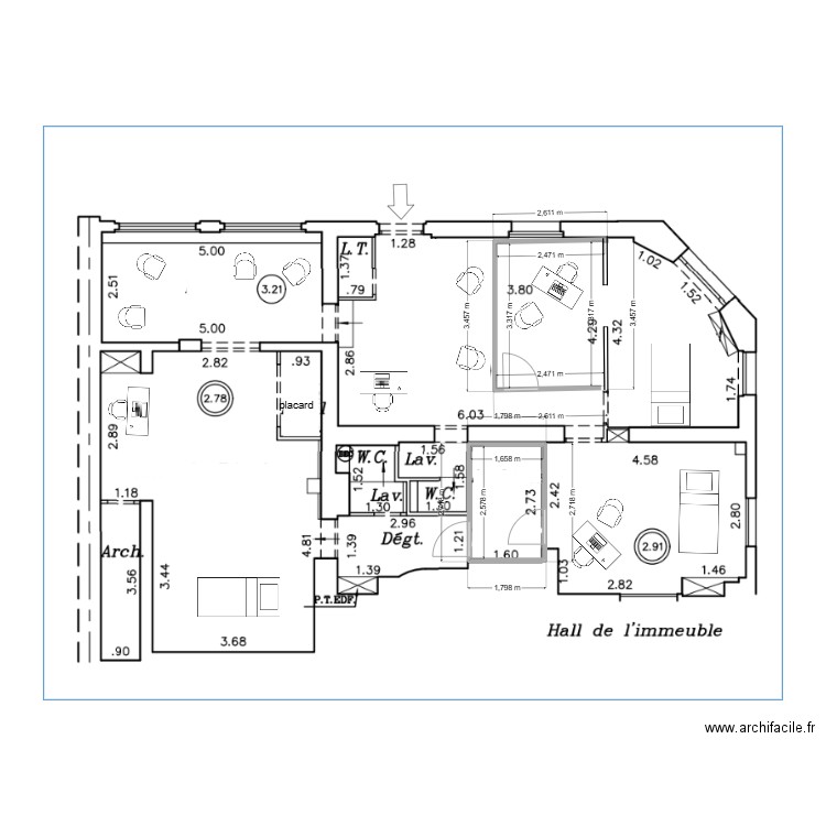 Villa Poirier OSTEO essai2. Plan de 2 pièces et 14 m2