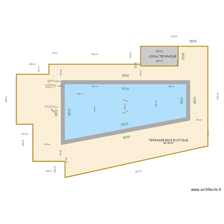 plan pour margelles. Plan de 3 pièces et 92 m2