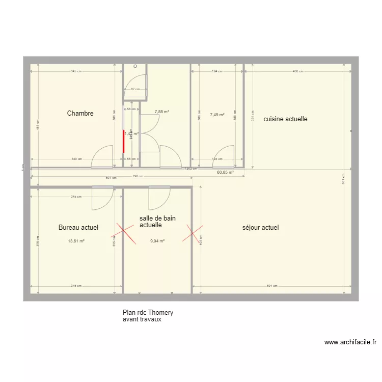 AVANT plan rdc maison réseaux Thomery. Plan de AVANT plan rdc maison réseaux Thomery. Plan de