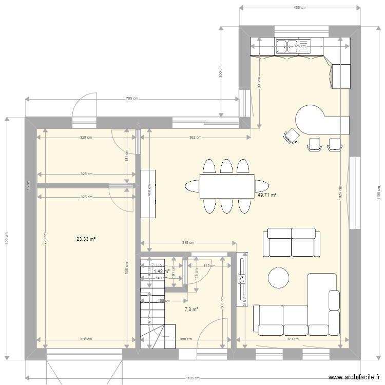 Celia Gérard Basé sur chêne v2. Plan de 21 pièces et 230 m2