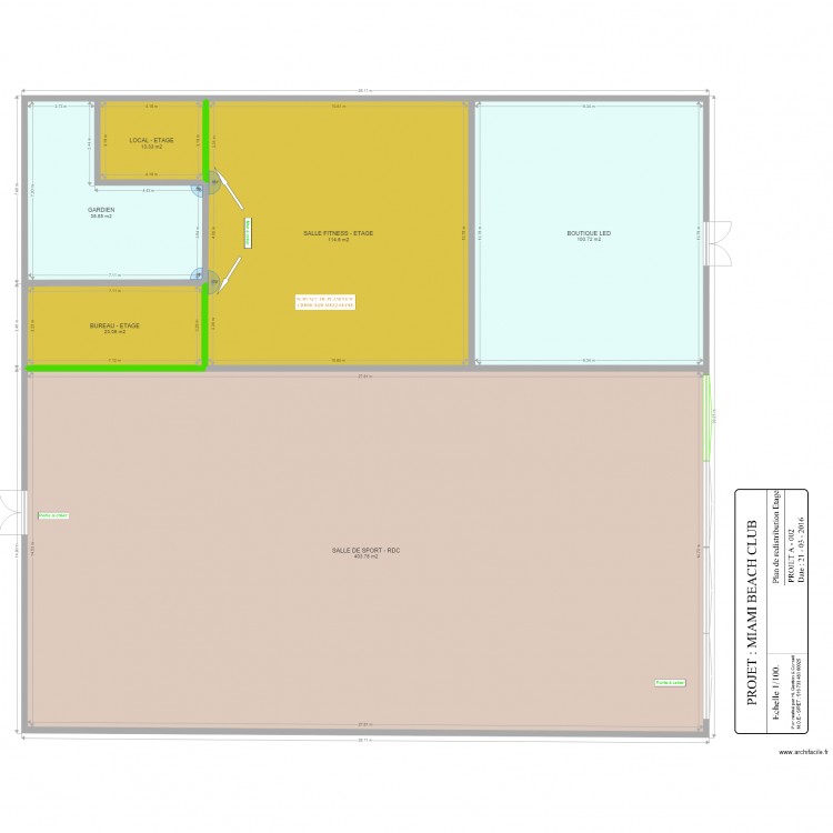 PROJECTION REDISTRIBUTION ENTREPOT ETAGE. Plan de 0 pièce et 0 m2