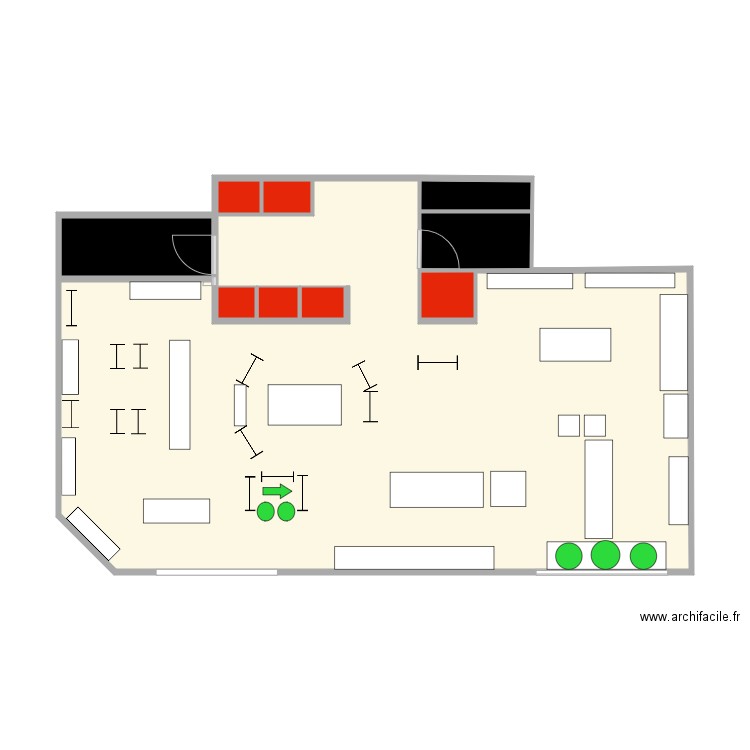 plan magasin. Plan de 9 pièces et 63 m2