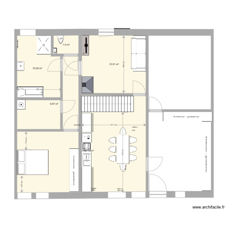 existant rez modif. Plan de 0 pièce et 0 m2