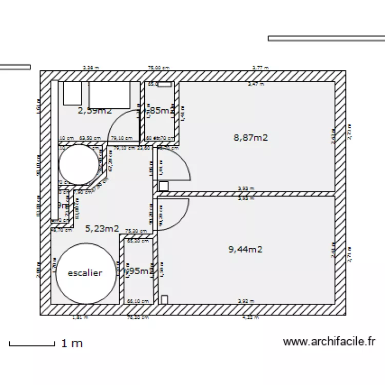 Sous-sol-sol-2. Plan de 