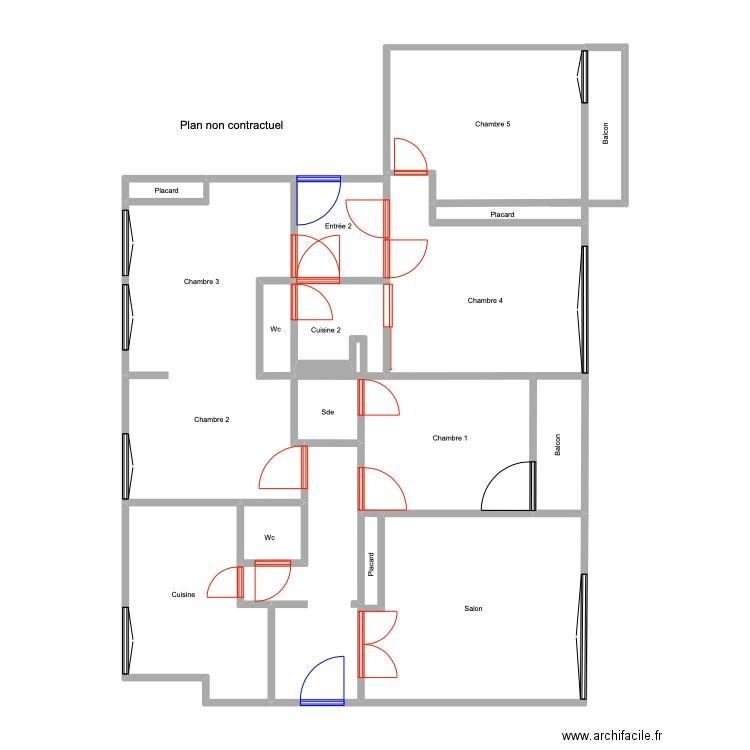 Appartement ROUSSEAU sans mesure . Plan de 0 pièce et 0 m2