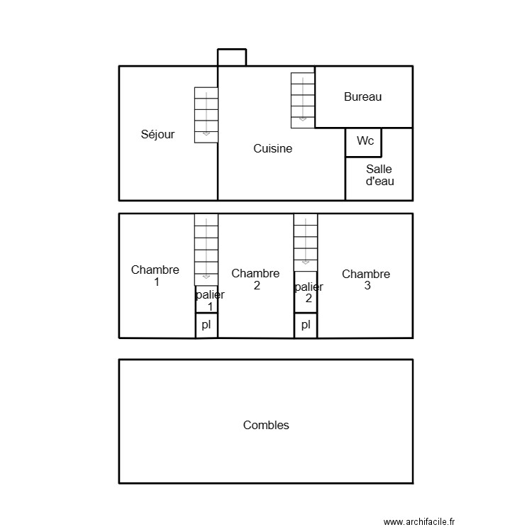 LOCTUDY HUBERT. Plan de 9 pièces et 25 m2