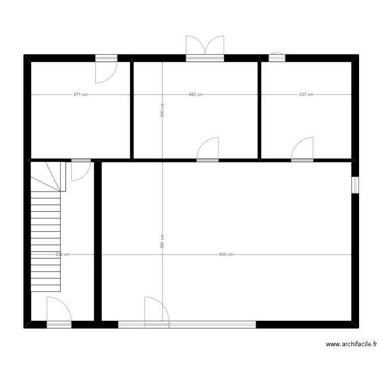 ANCIENNE PRESSE. Plan de 4 pièces et 111 m2