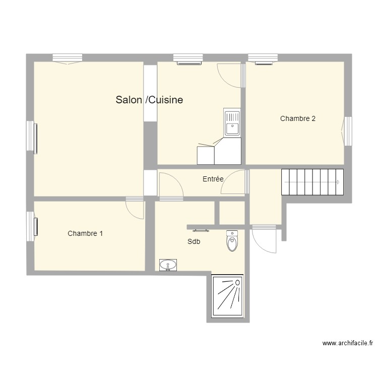 Appartement F3 - 1er Etage - Av de la Gare. Plan de 0 pièce et 0 m2